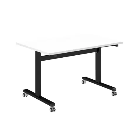 Pro Flip Rectangular Table - W1200 x D800 x H725mm - Black Legs - White